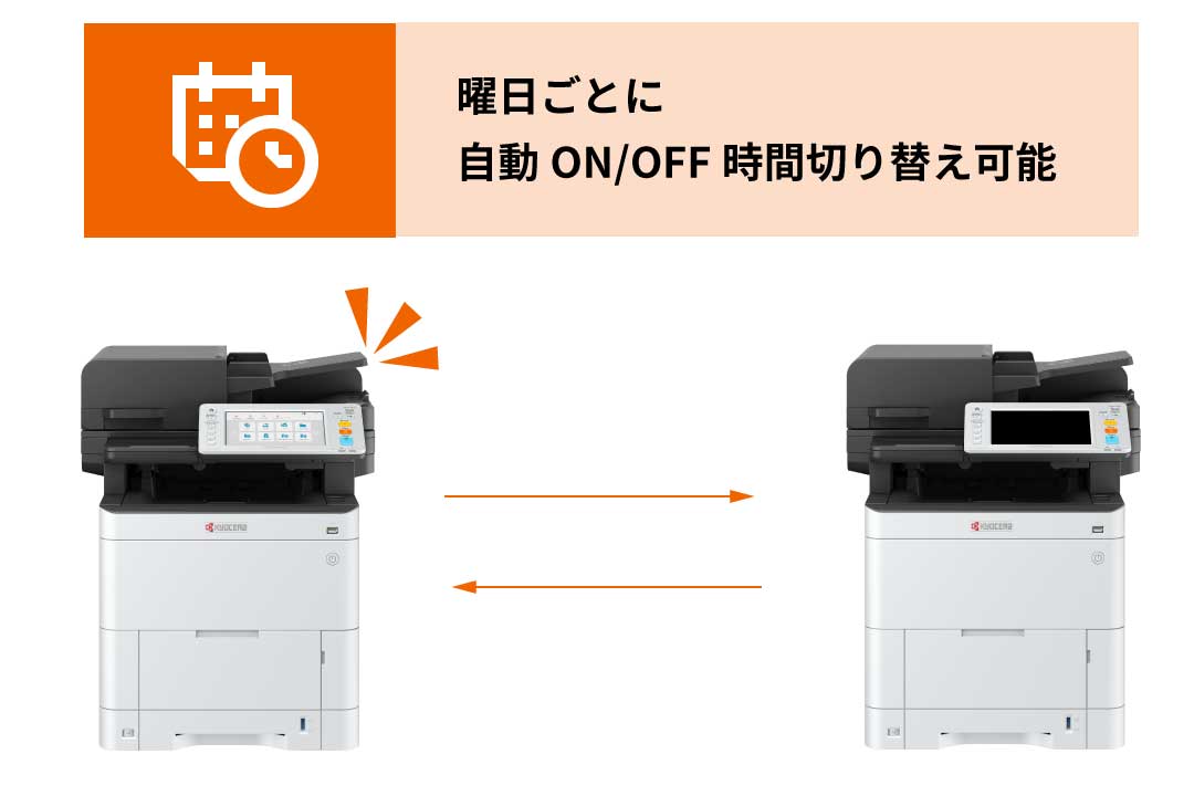 曜日ごとの電源ON/OFF時間を設定