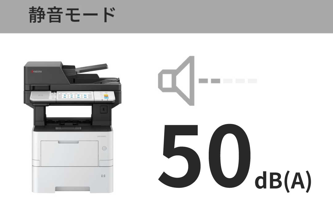 稼働音を最小限におさえる静音設計