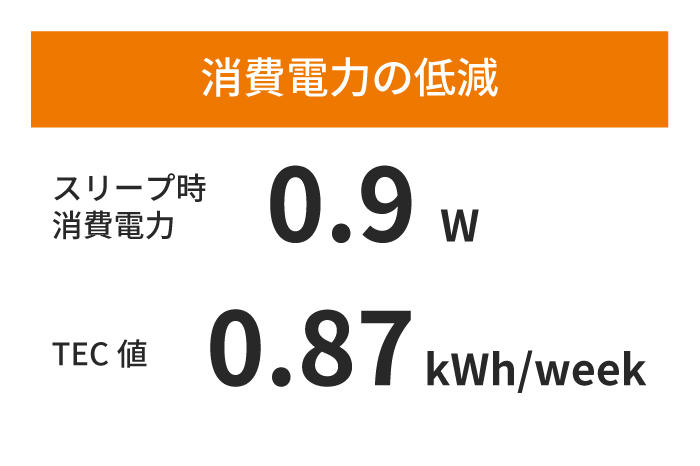 待機時の電力消費を最小減に抑える