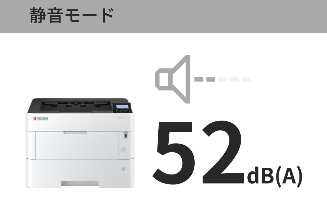 稼働音を最小限におさえる静音設計