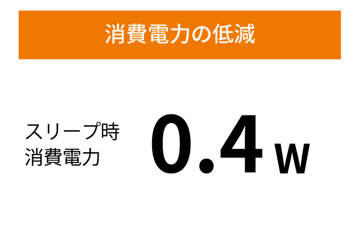 スリープ時の電力消費を最小減に