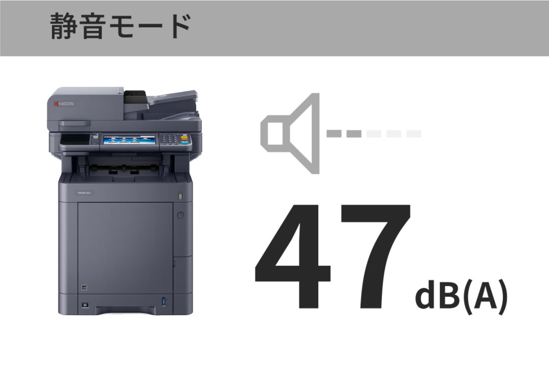 稼働音を最小限におさえる静音設計