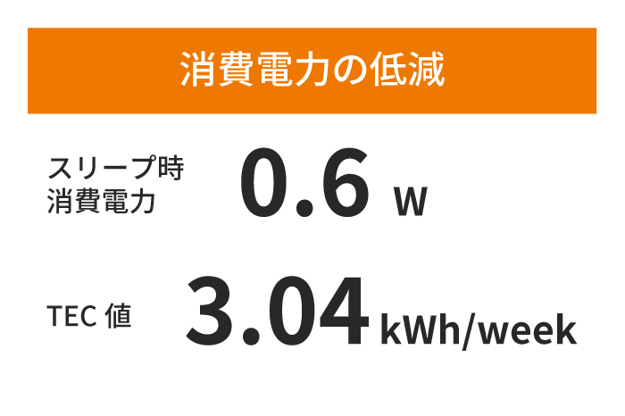 待機時の電力消費を最小減に抑える