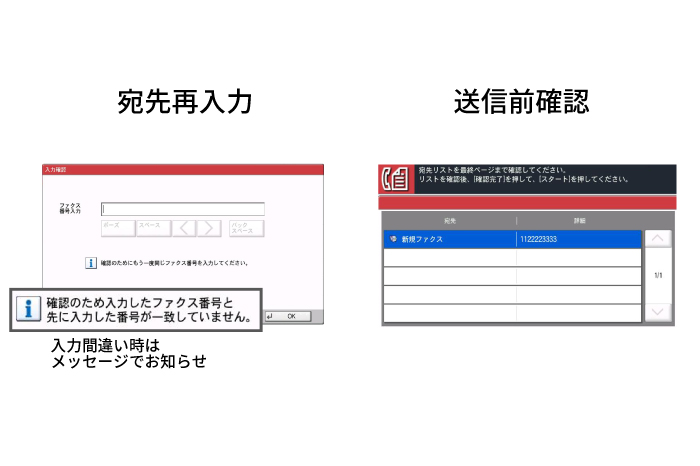 入力ミスによる誤送信を防止