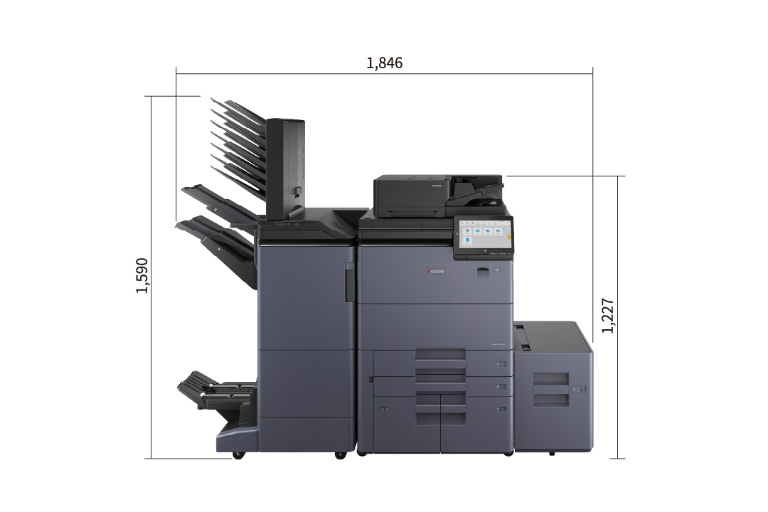 本体+サイドフィーダー(A4、B5サイズ対応サイドデッキ)＋4,000枚フィニッシャー＋ブックレットフォルダー＋メールボックス