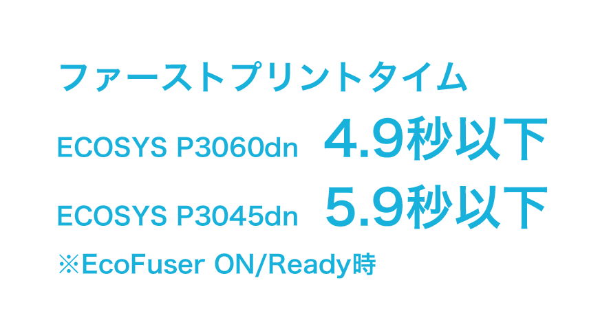 ファーストプリントタイムの短縮で待ち時間を低減