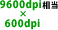 9600dpi相当×600dpi