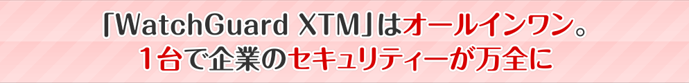 「WatchGuard XTM」はオールインワン。1台で企業のセキュリティーが万全に