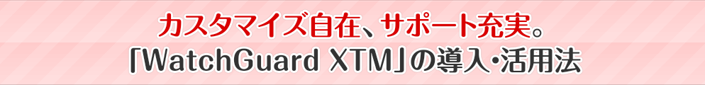 カスタマイズ自在、サポート充実。「WatchGuard XTM」の導入・活用法