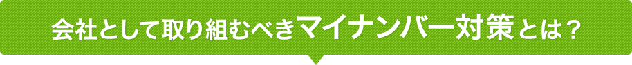 会社として取り組むべきマイナンバー対策とは？