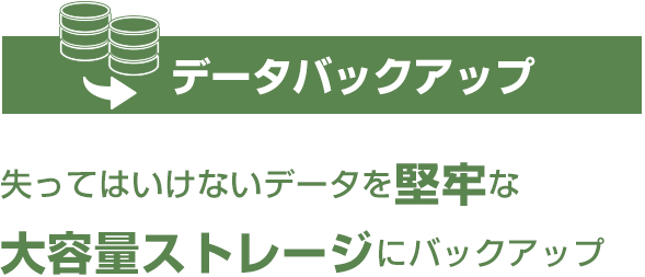 データバックアップ 失ってはいけないデータを堅牢な大容量ストレージにバックアップ